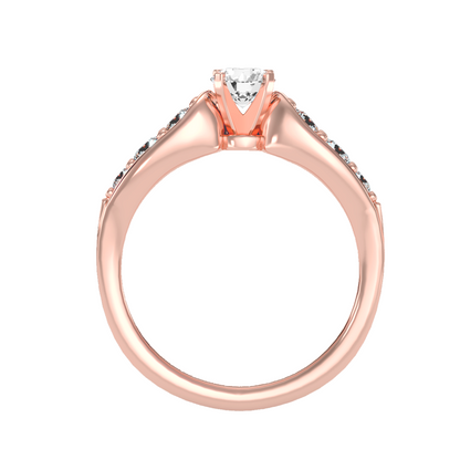 Solitaire ring with accent stones .90 ct