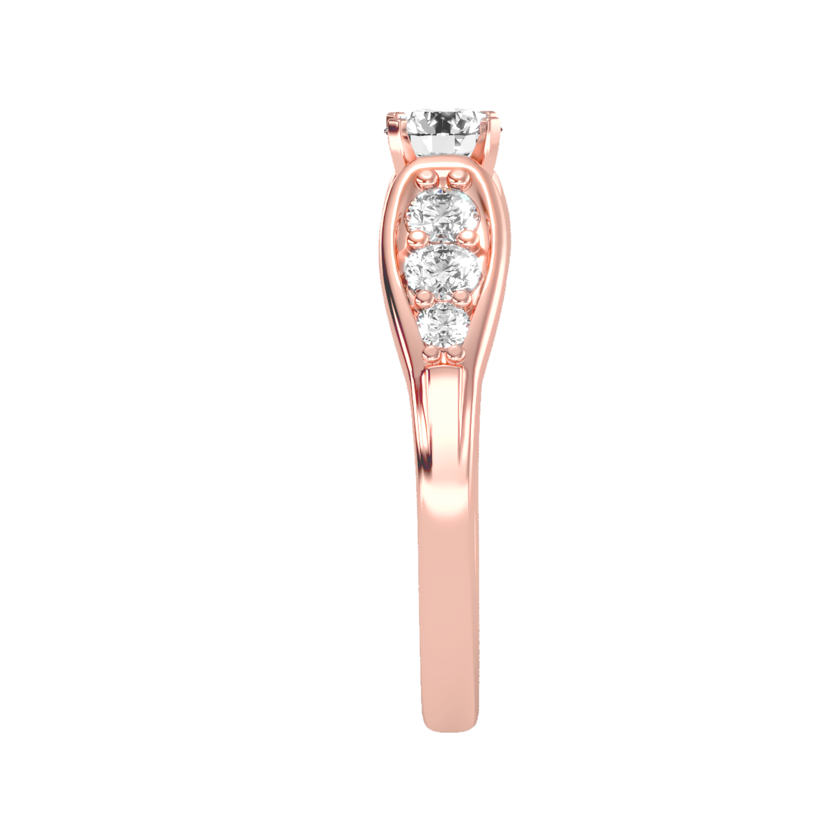 Solitaire ring with accent stones .90 ct