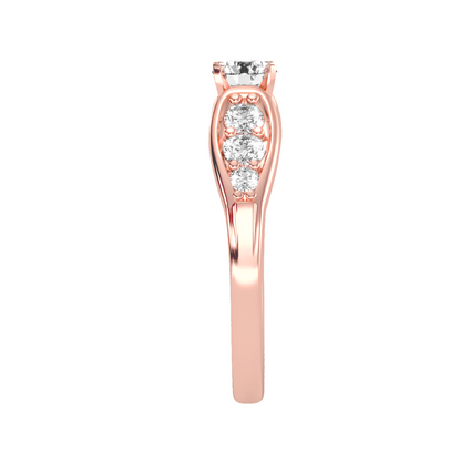 Solitaire ring with accent stones .90 ct