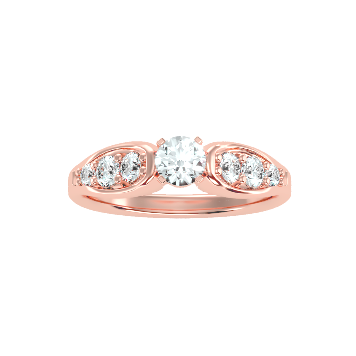Solitaire ring with accent stones .90 ct