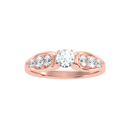 Solitaire ring with accent stones .90 ct
