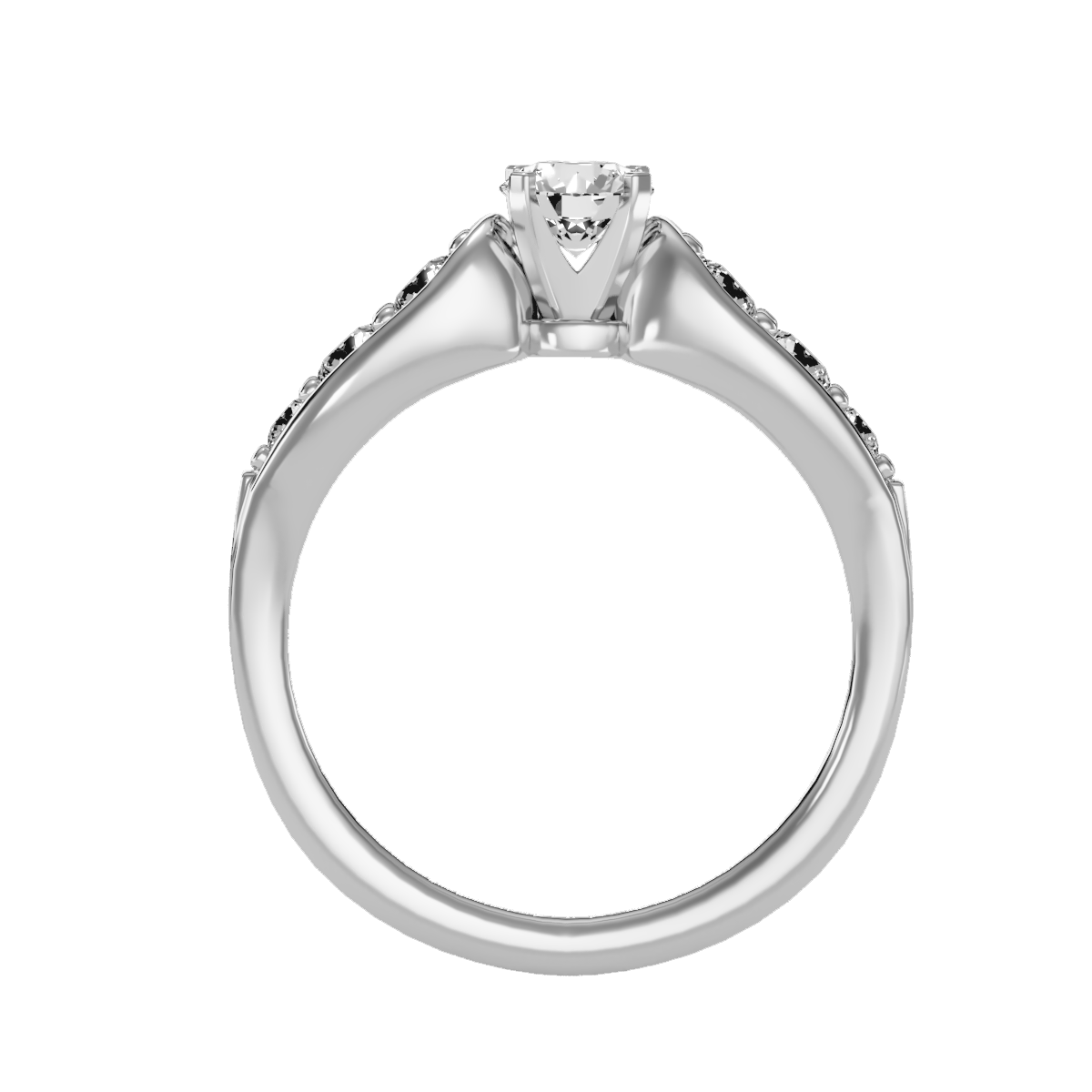 Solitaire ring with accent stones .90 ct