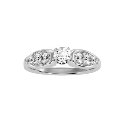 Solitaire ring with accent stones .90 ct