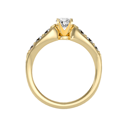 Solitaire ring with accent stones .90 ct