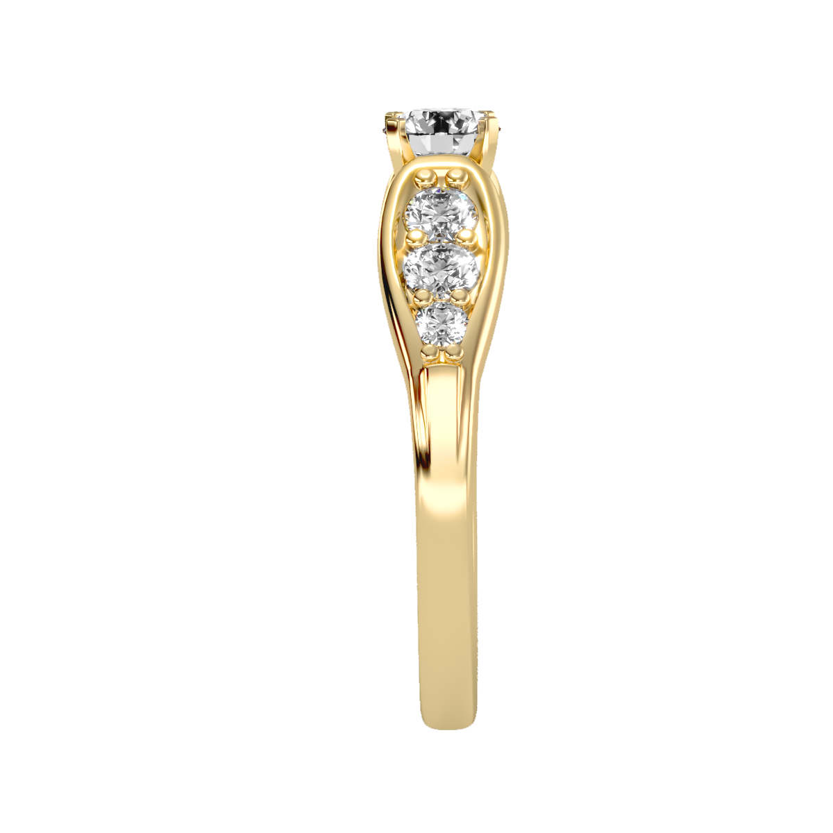 Solitaire ring with accent stones .90 ct