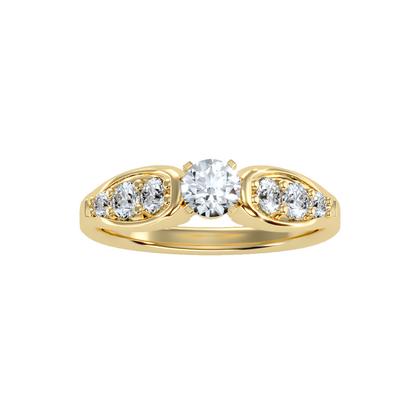 Solitaire ring with accent stones .90 ct