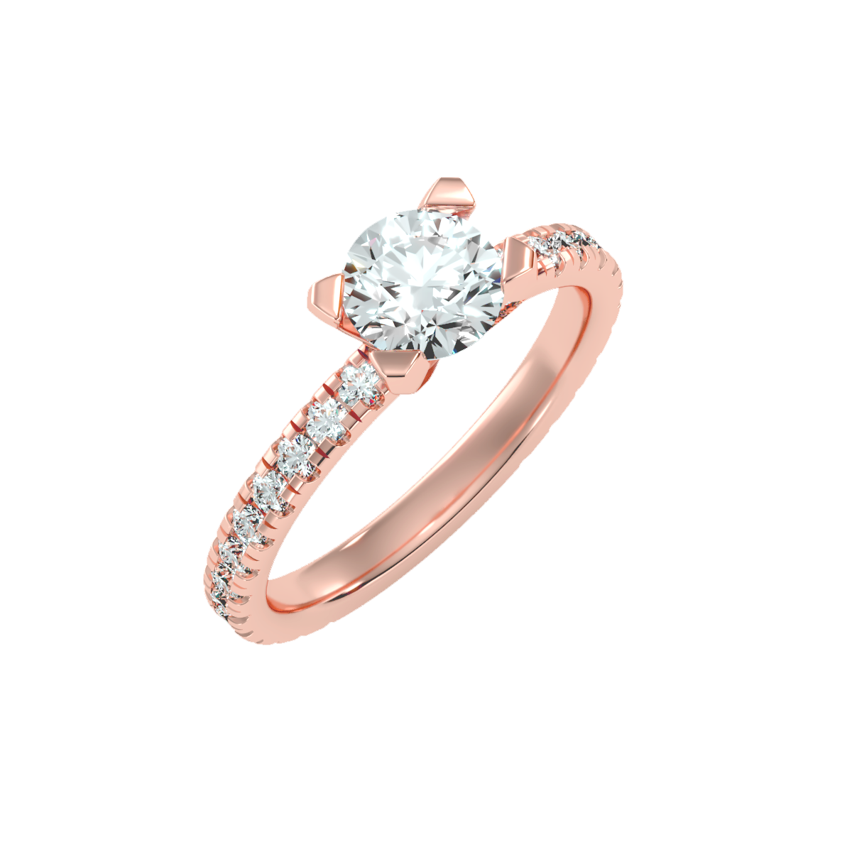 Solitaire ring with accent stones 1.67 ct
