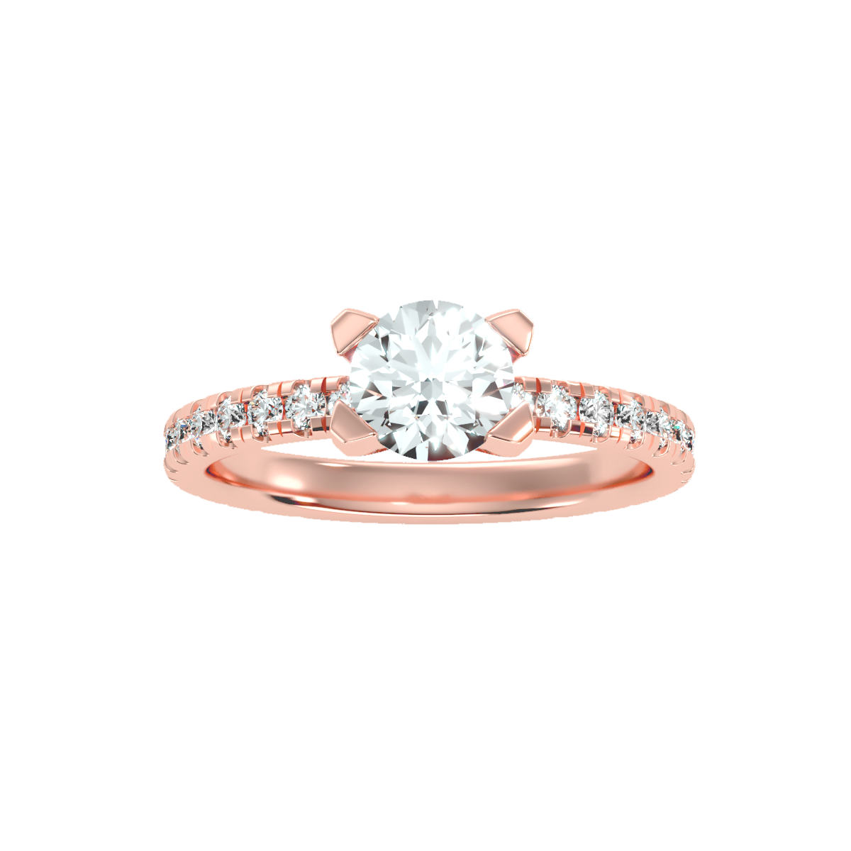 Solitaire ring with accent stones 1.67 ct