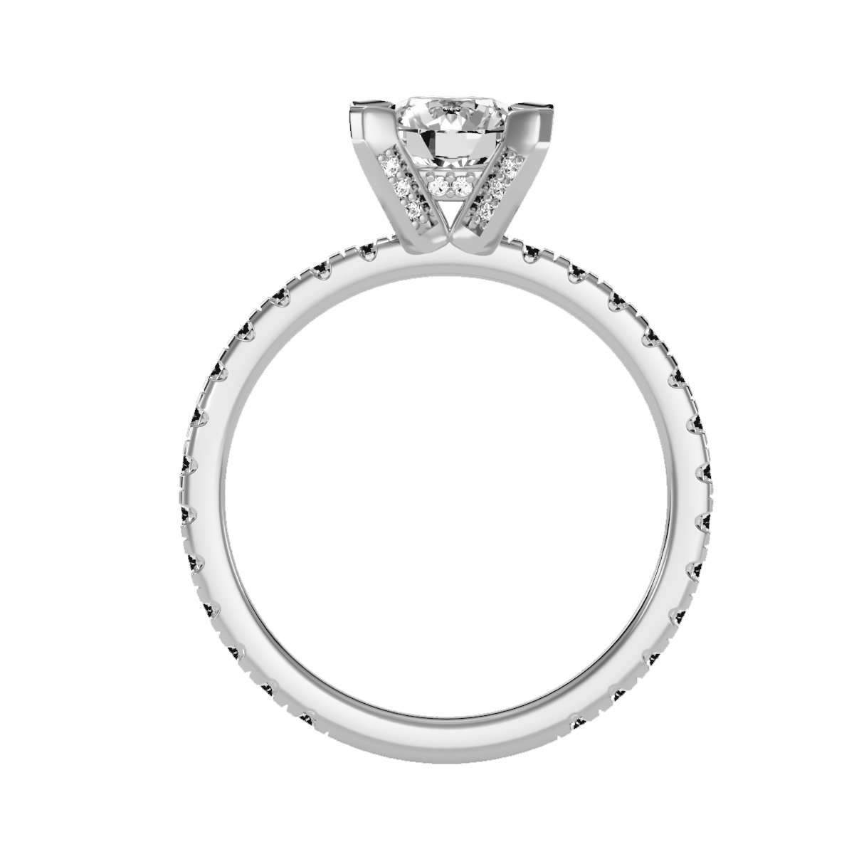 Solitaire ring with accent stones 1.67 ct