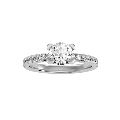 Solitaire ring with accent stones 1.67 ct