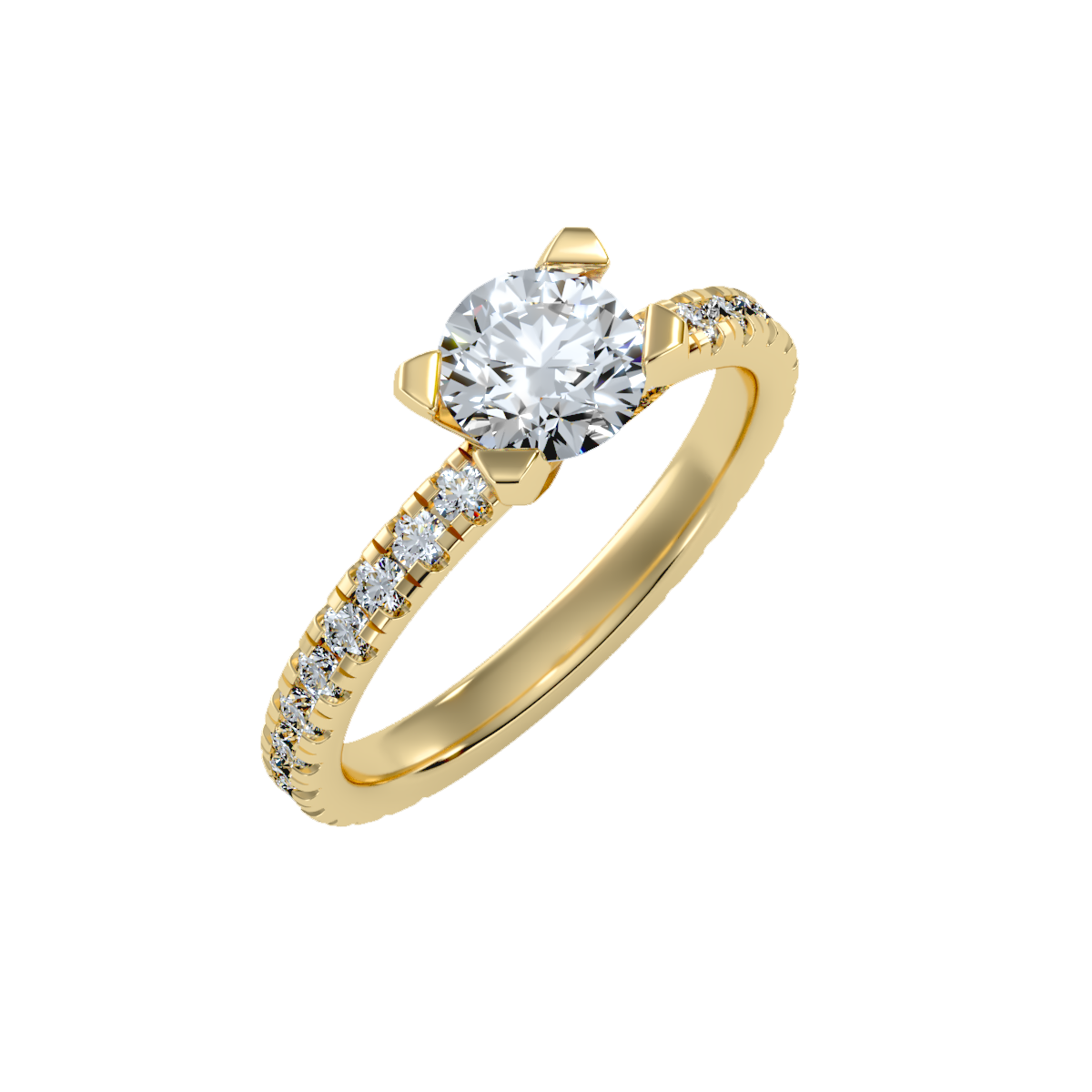 Solitaire ring with accent stones 1.67 ct