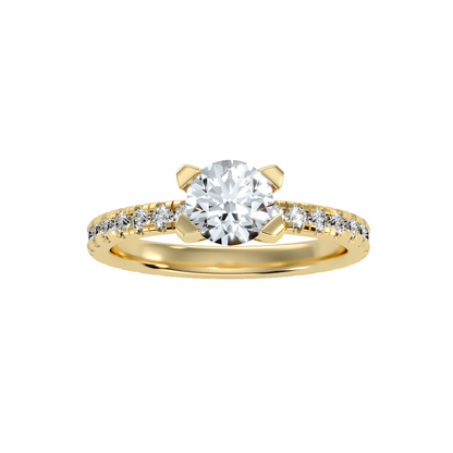 Solitaire ring with accent stones 1.67 ct