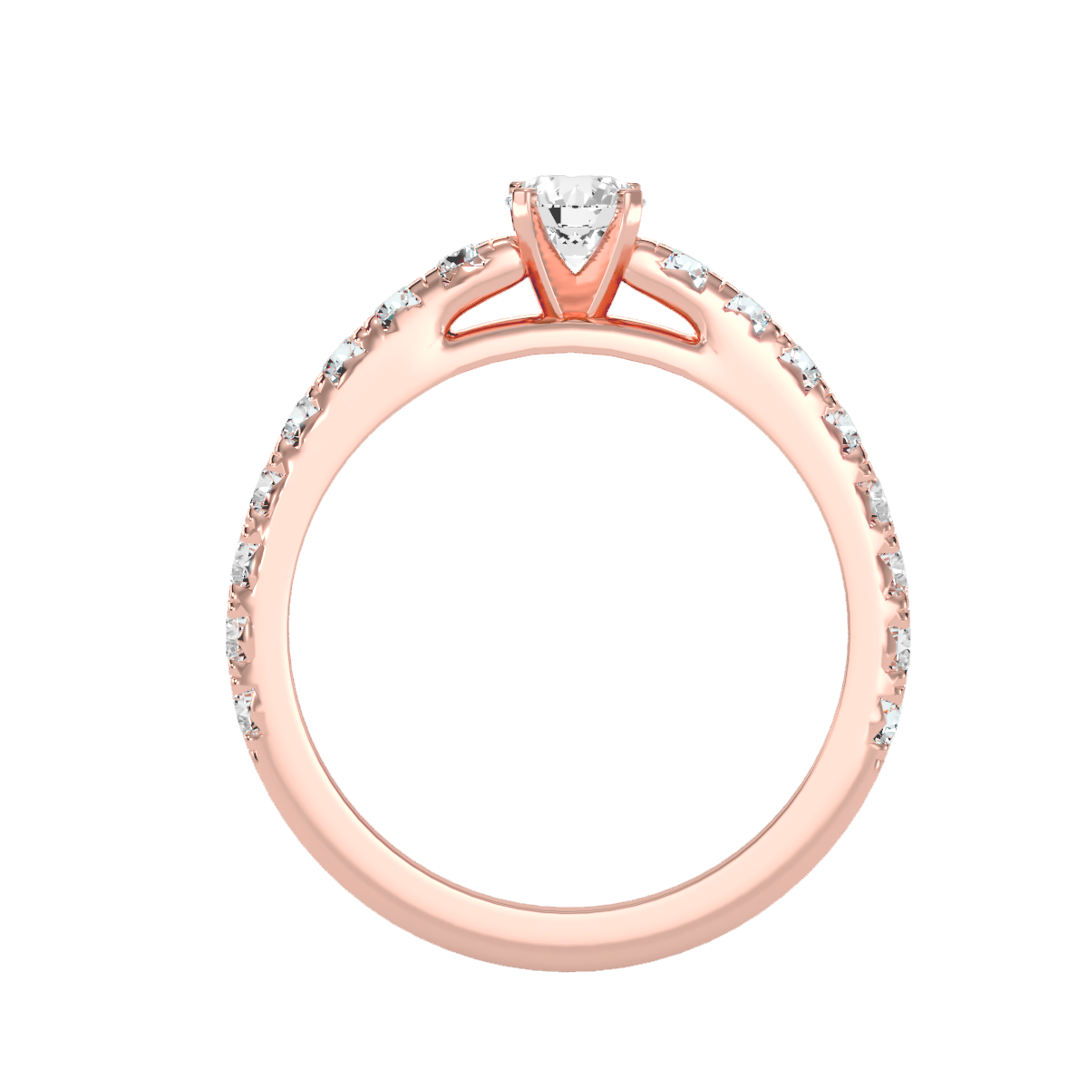 Solitaire ring with accent stones .97 ct