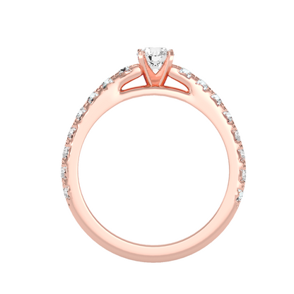 Solitaire ring with accent stones .97 ct