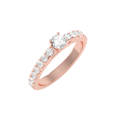 Solitaire ring with accent stones .97 ct