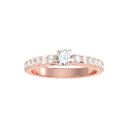 Solitaire ring with accent stones .97 ct