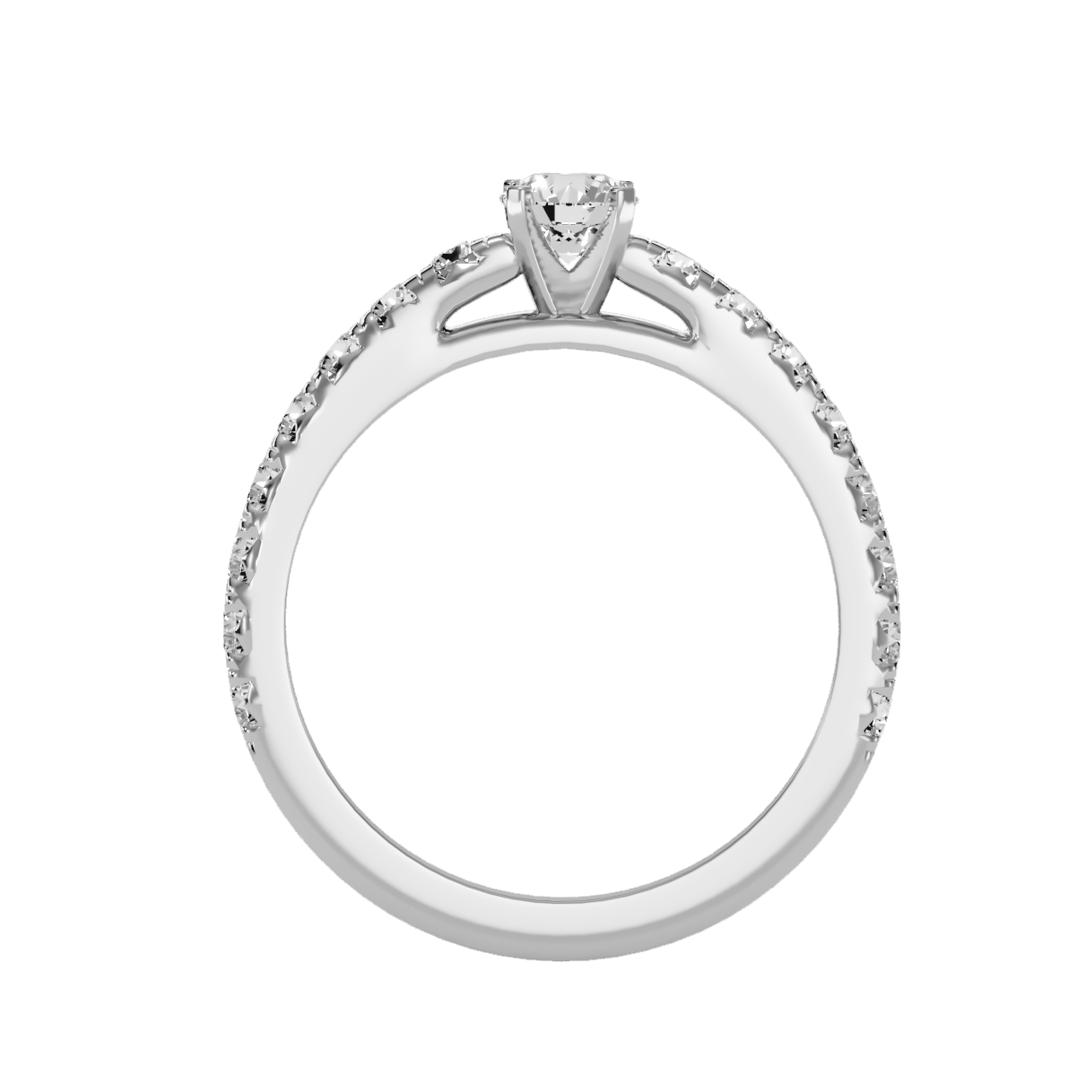 Solitaire ring with accent stones .97 ct