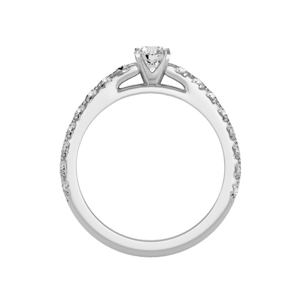 Solitaire ring with accent stones .97 ct