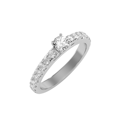 Solitaire ring with accent stones .97 ct