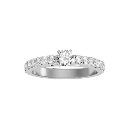 Solitaire ring with accent stones .97 ct