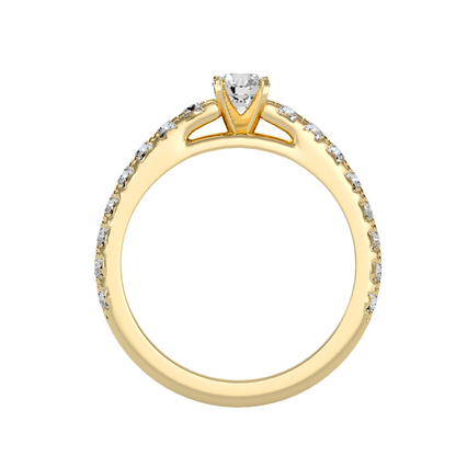 Solitaire ring with accent stones .97 ct