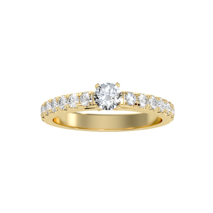 Solitaire ring with accent stones .97 ct