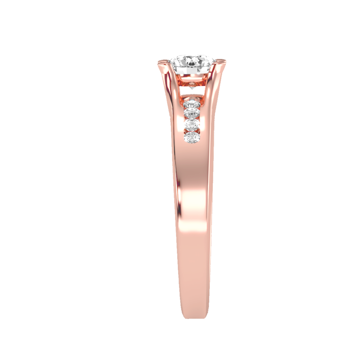 Solitaire ring with accent stones .65 ct