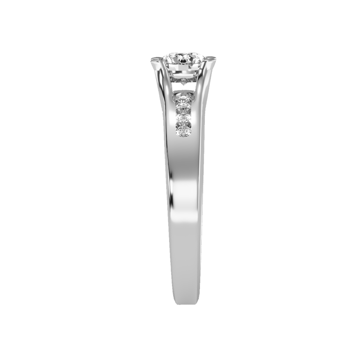 Solitaire ring with accent stones .65 ct