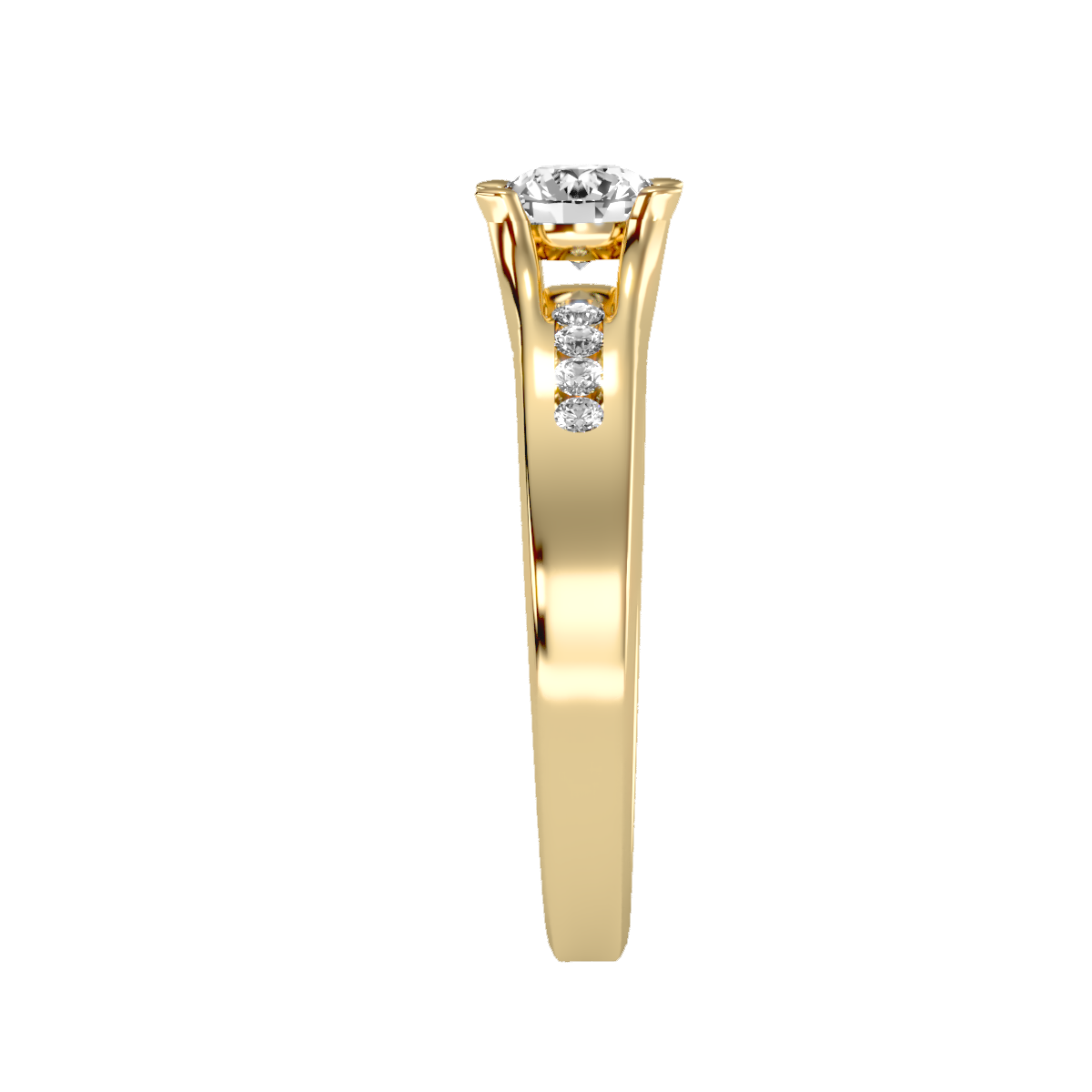 Solitaire ring with accent stones .65 ct