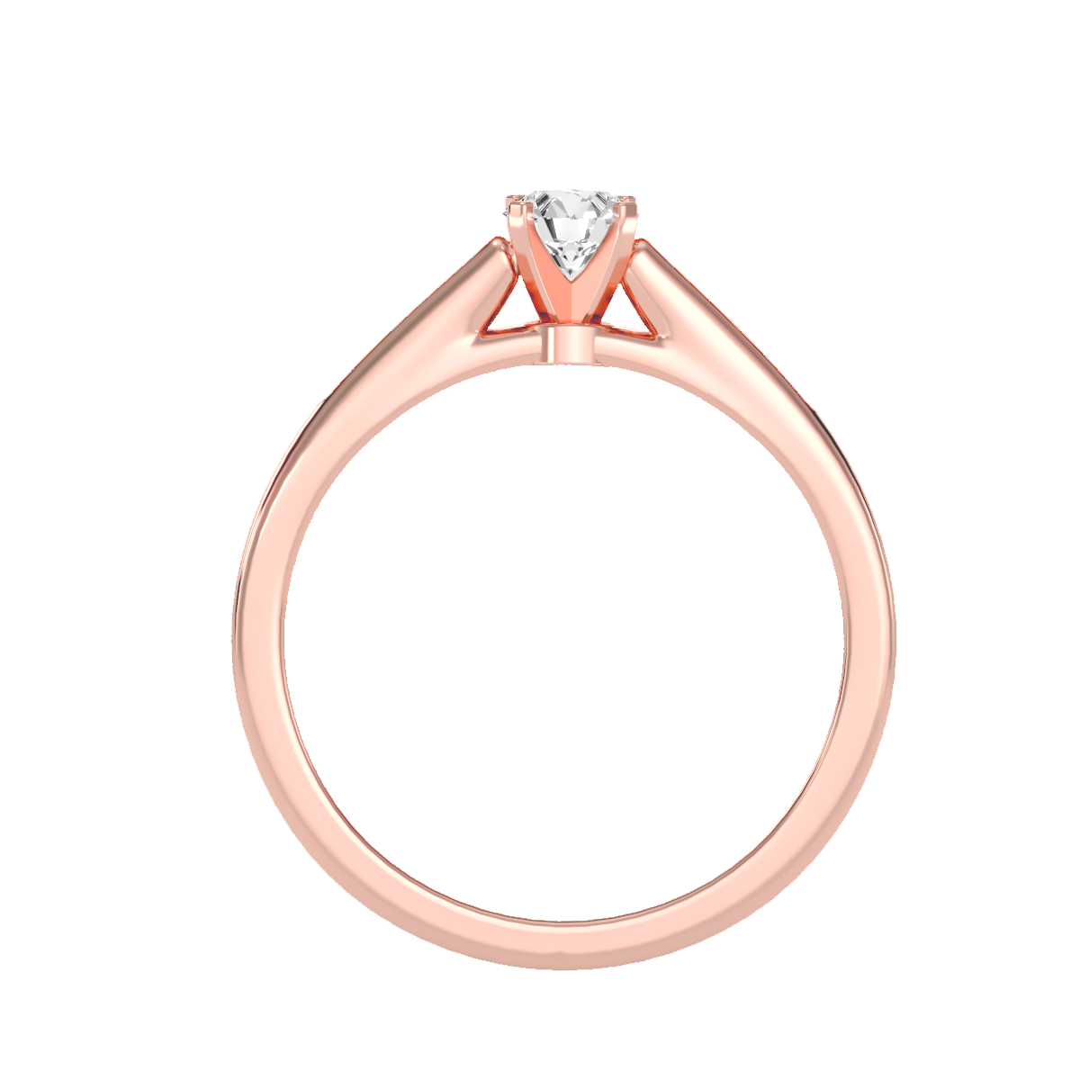 Solitaire ring with accent stones .46 ct
