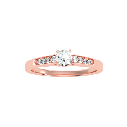 Solitaire ring with accent stones .46 ct