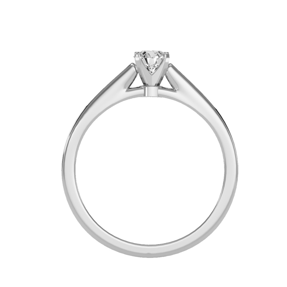 Solitaire ring with accent stones .46 ct