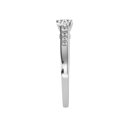 Solitaire ring with accent stones .46 ct