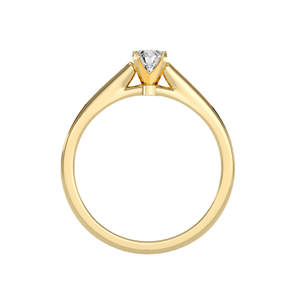 Solitaire ring with accent stones .46 ct