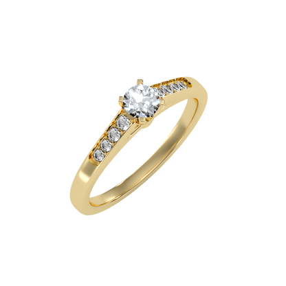 Solitaire ring with accent stones .46 ct