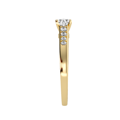 Solitaire ring with accent stones .46 ct