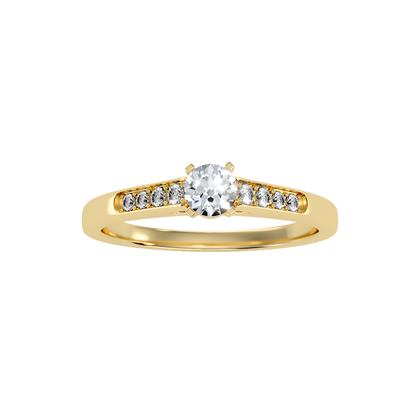 Solitaire ring with accent stones .46 ct