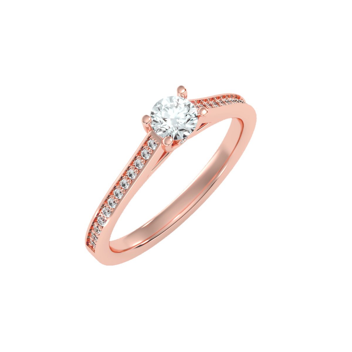 Solitaire ring with accent stones .53 ct