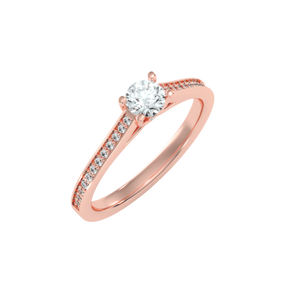 Solitaire ring with accent stones .53 ct