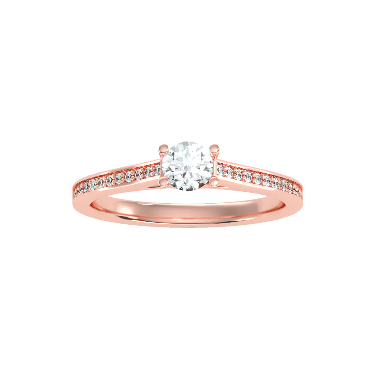 Solitaire ring with accent stones .53 ct