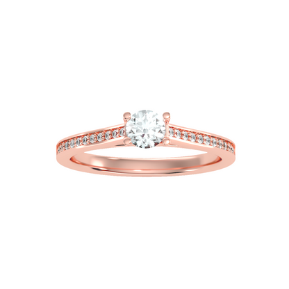 Solitaire ring with accent stones .53 ct