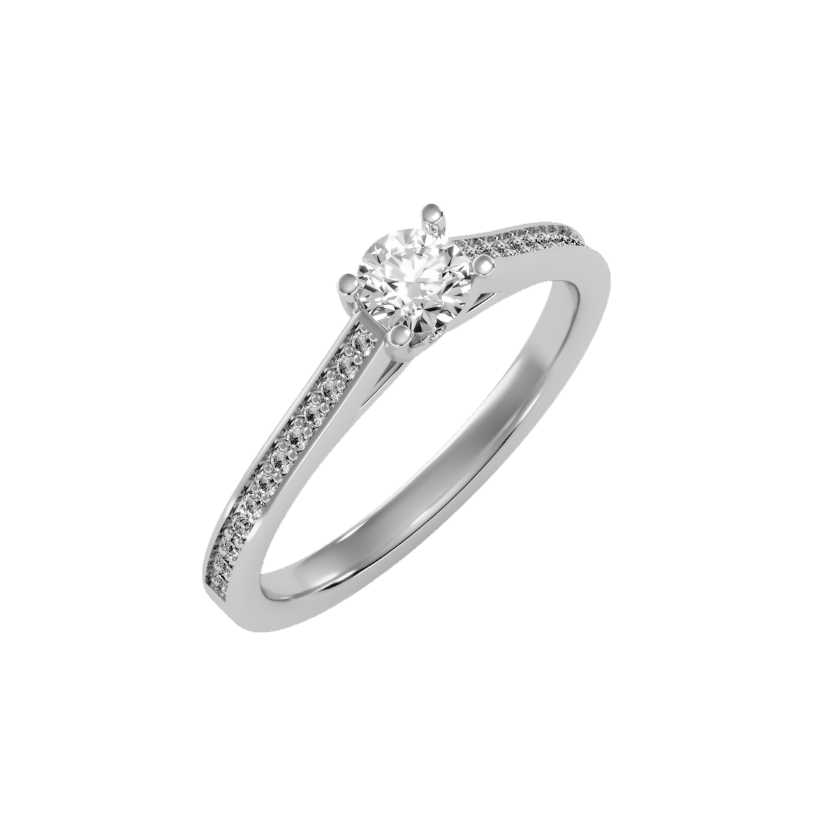 Solitaire ring with accent stones .53 ct