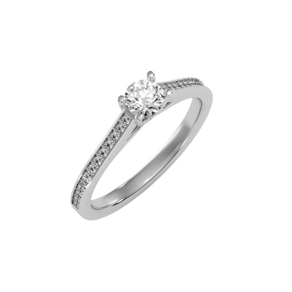 Solitaire ring with accent stones .53 ct