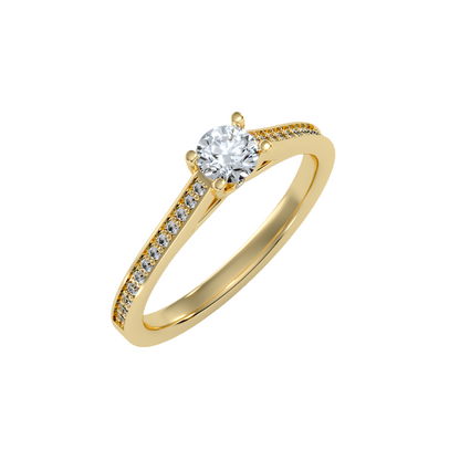 Solitaire ring with accent stones .53 ct