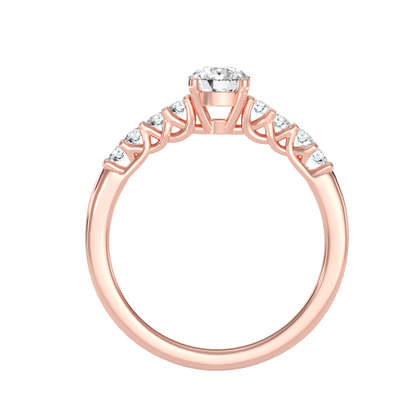 Solitaire ring with accent stones .71 ct