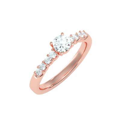 Solitaire ring with accent stones .71 ct