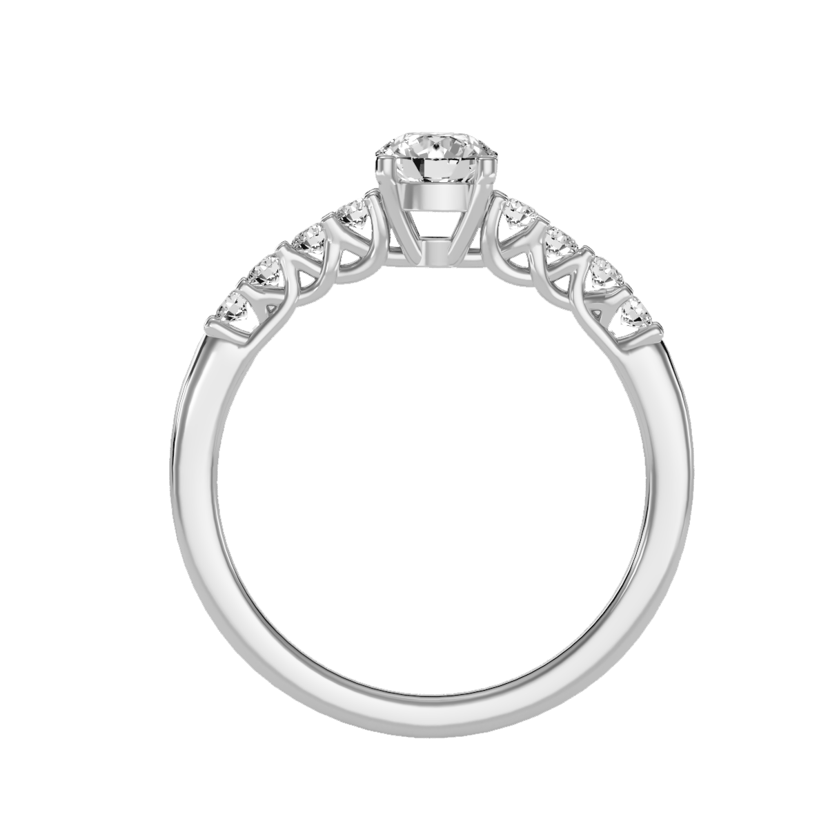 Solitaire ring with accent stones .71 ct
