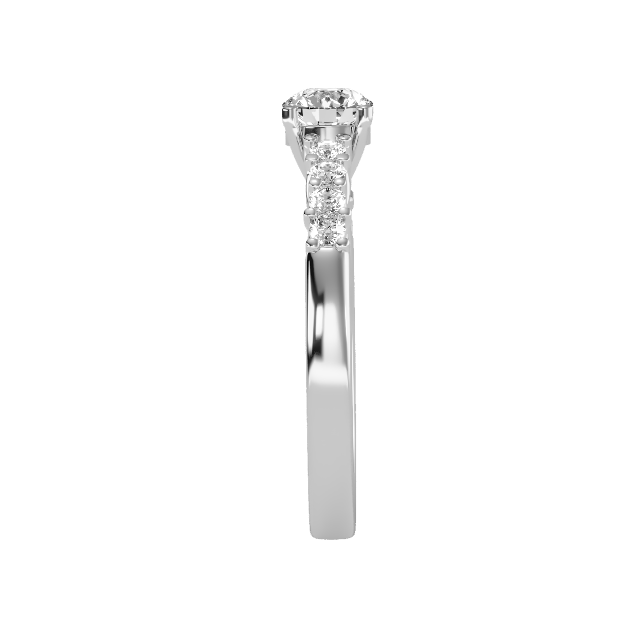 Solitaire ring with accent stones .71 ct