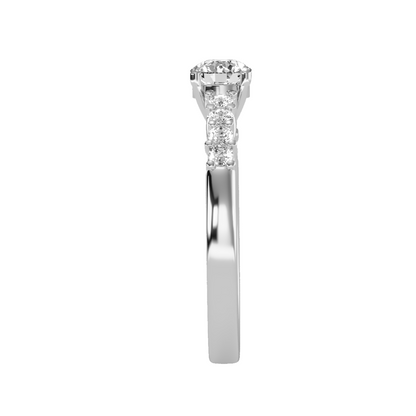 Solitaire ring with accent stones .71 ct