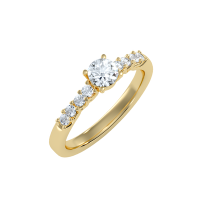 Solitaire ring with accent stones .71 ct